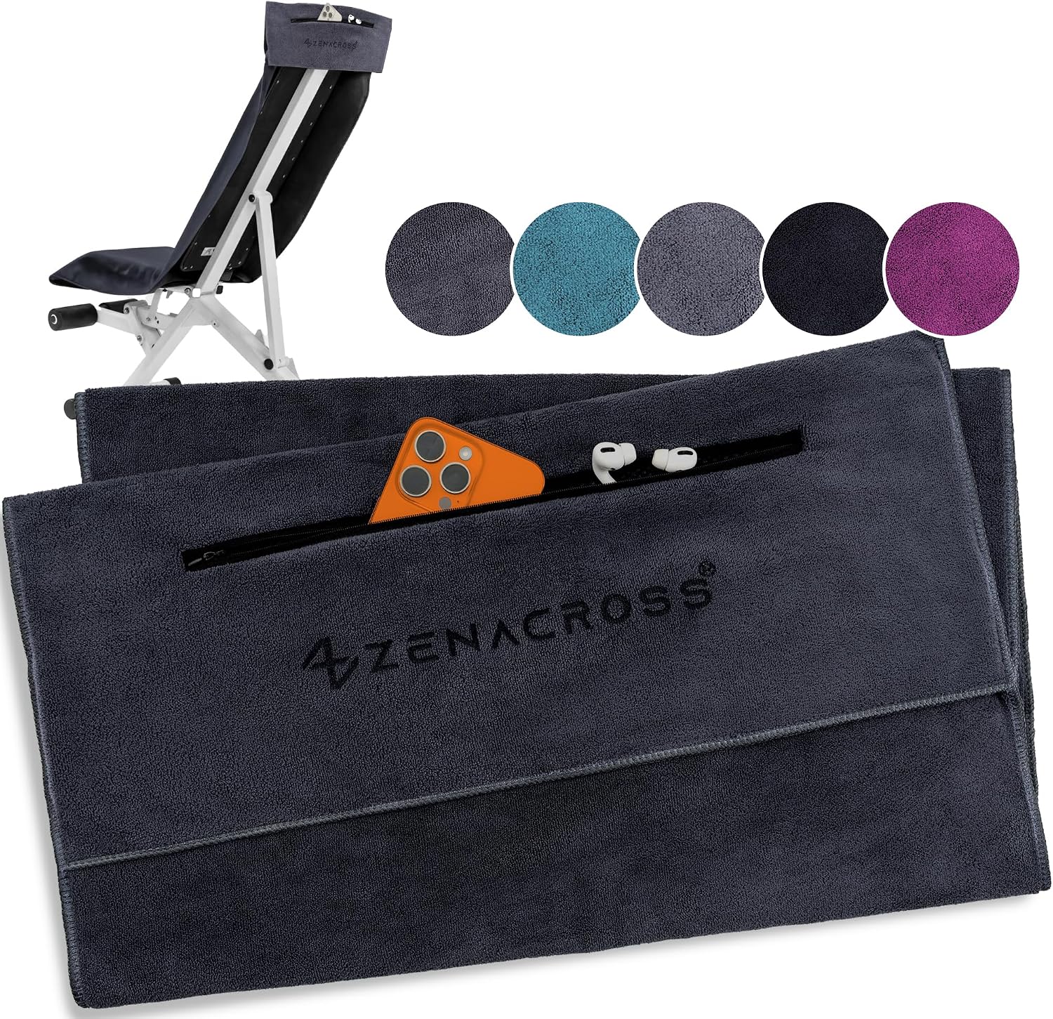 Zenacross Microfibre Sport Towel with Zip Pocket