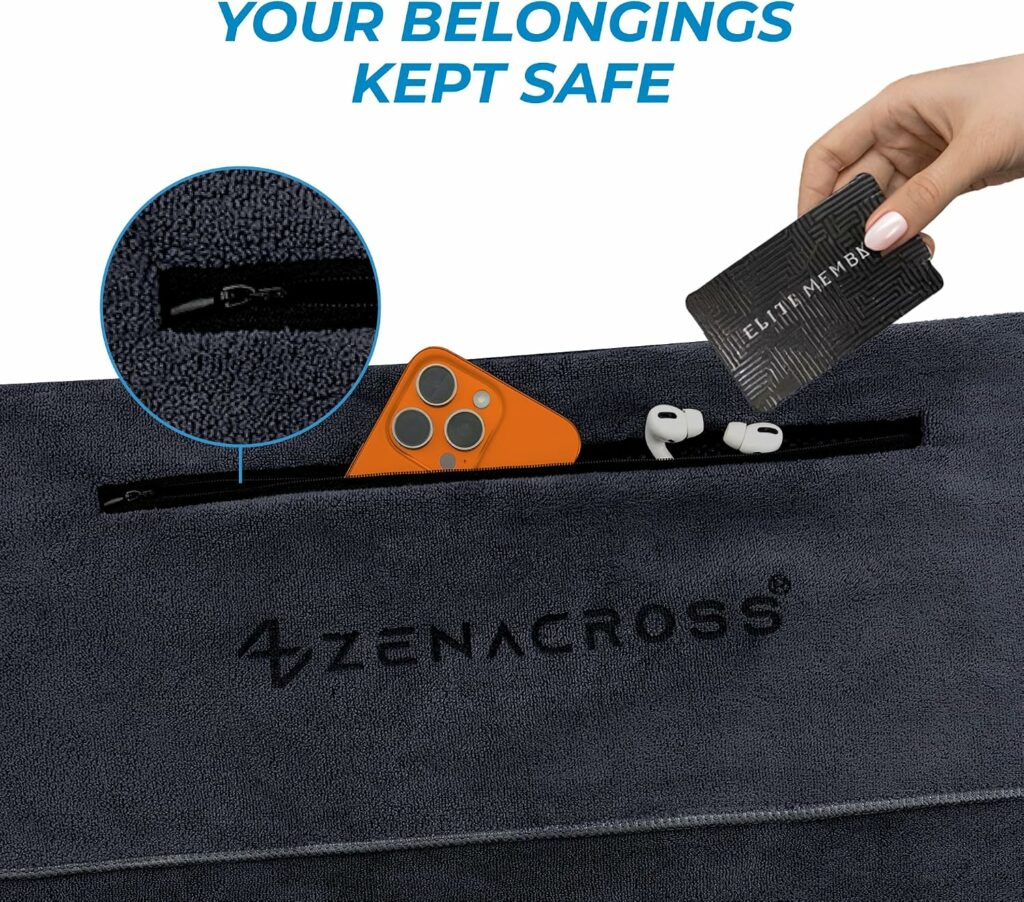 Zenacross Microfibre Sport Towel with Zip Pocket – photo 3