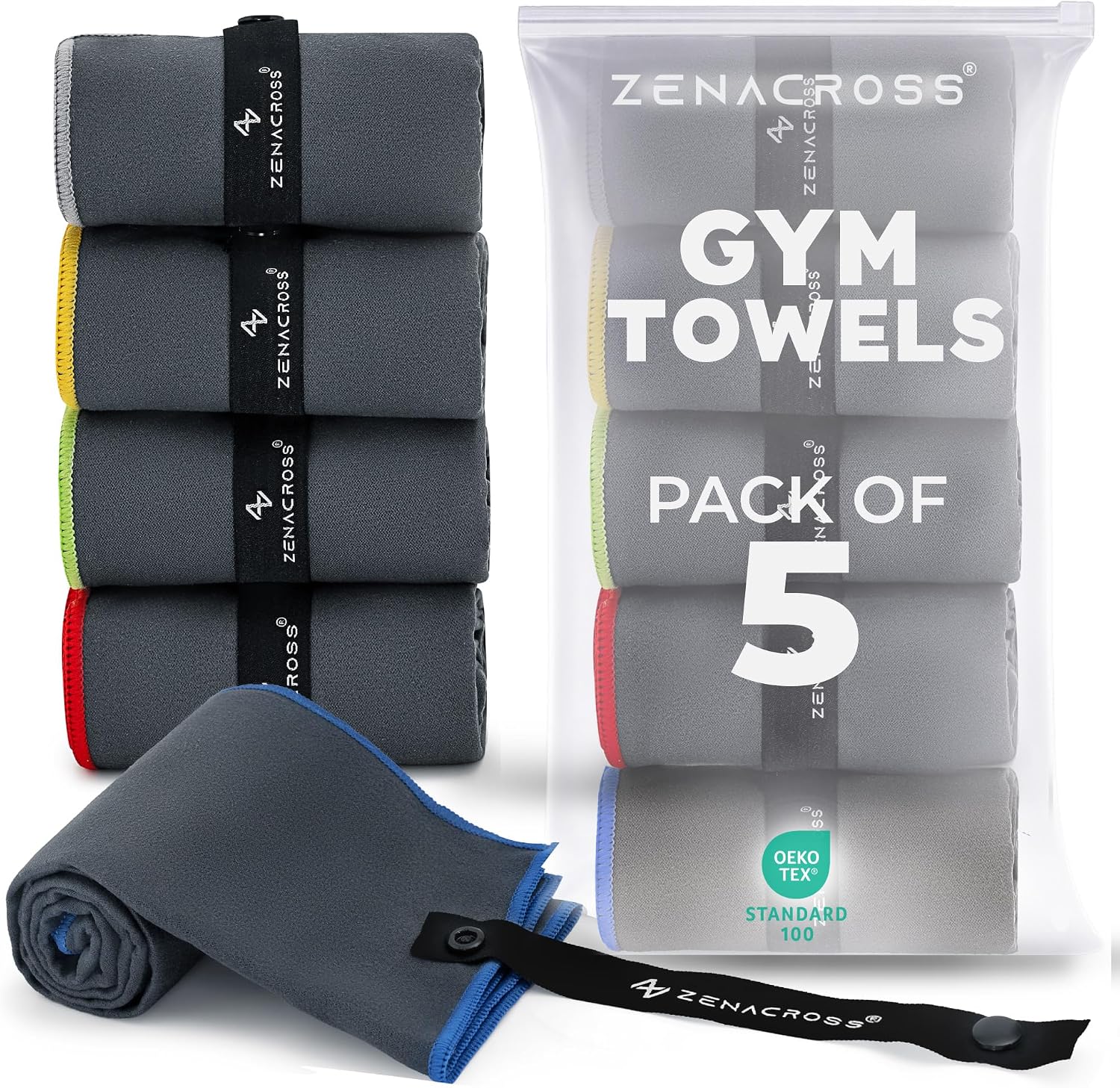 Zenacross microfibre sport towel pack of 5 – Multicolor Grey – photo 1